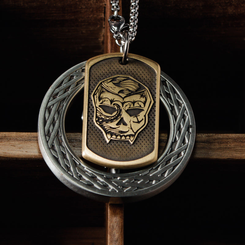 Skull dog tag best sale